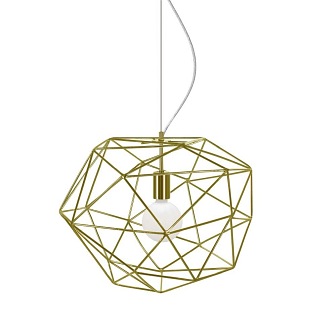 Duża lampa z drutu Diamond mosiądz 50cm